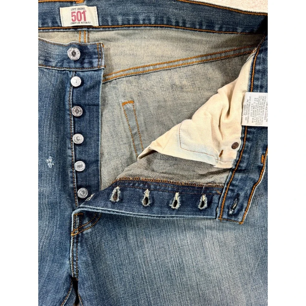 Vintage Levi's 501 Original Jeans Mens 40x30 Blue Denim Straight Leg Button Fly